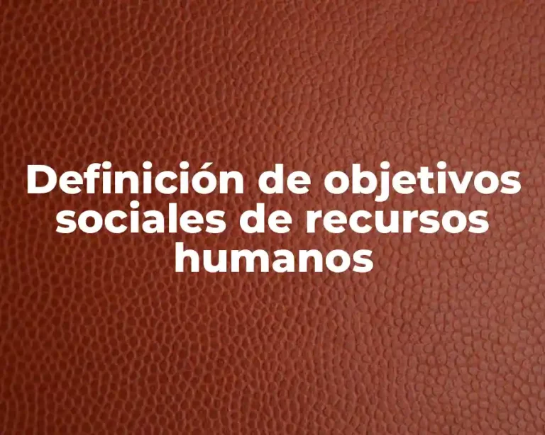 Definición de objetivos sociales de recursos humanos