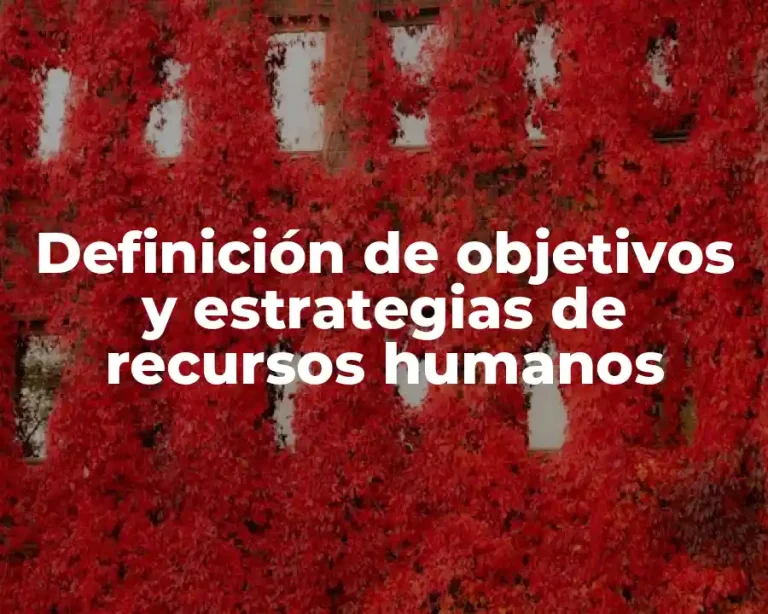 Definición de objetivos y estrategias de recursos humanos
