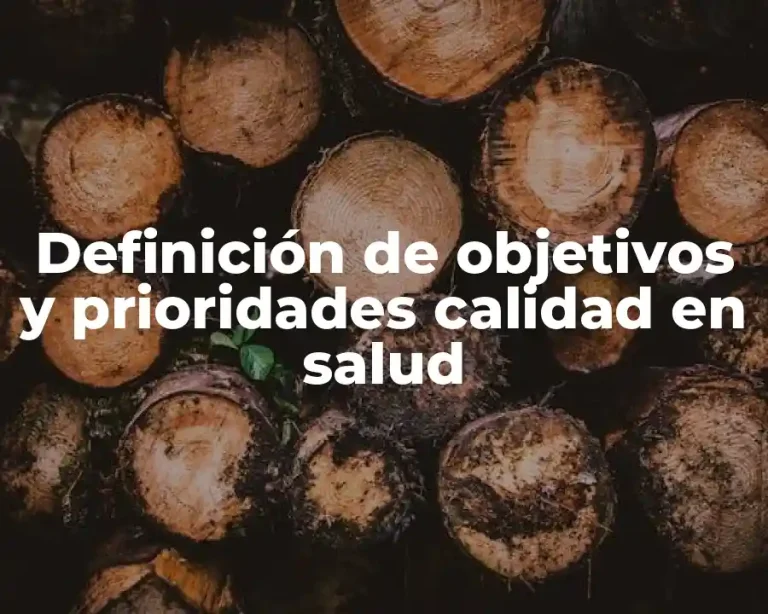 Definición de objetivos y prioridades calidad en salud