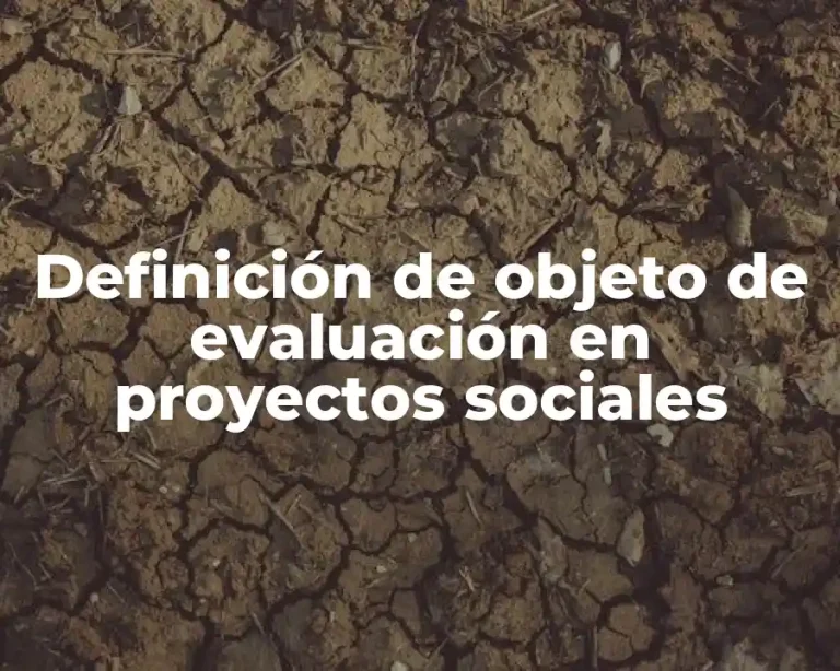 Definición de objeto de evaluación en proyectos sociales