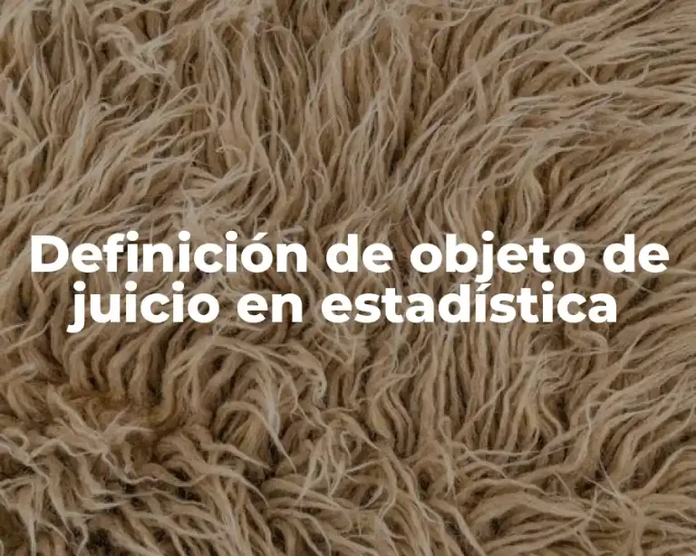 Definición de objeto de juicio en estadística