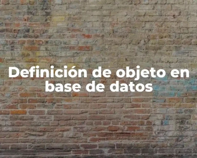 Definición de objeto en base de datos