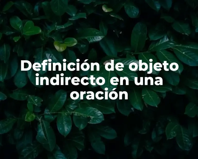 Definición de objeto indirecto en una oración