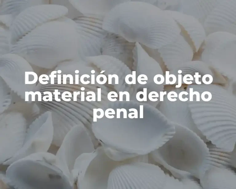 Definición de objeto material en derecho penal