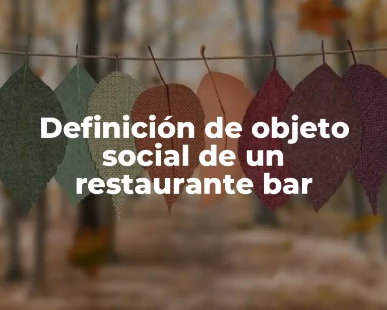 Definición de objeto social de un restaurante bar