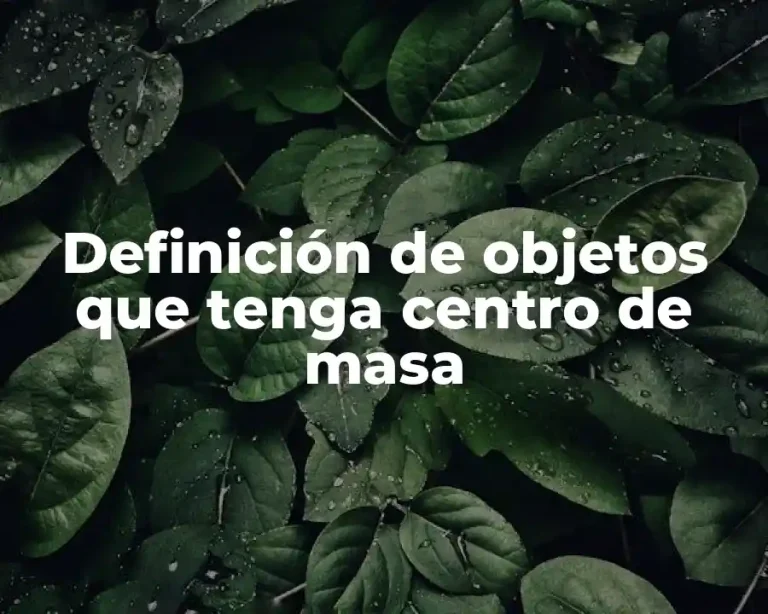 Definición de objetos que tenga centro de masa