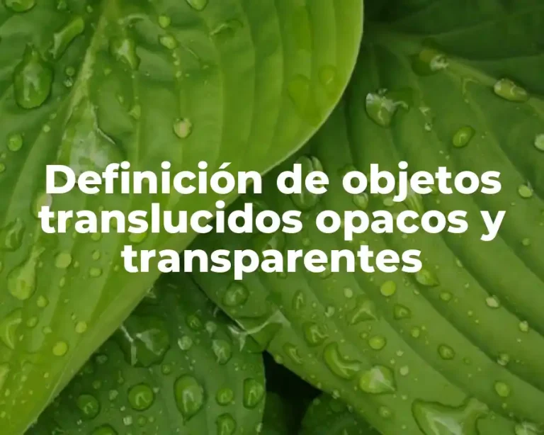 Definición de objetos translucidos opacos y transparentes