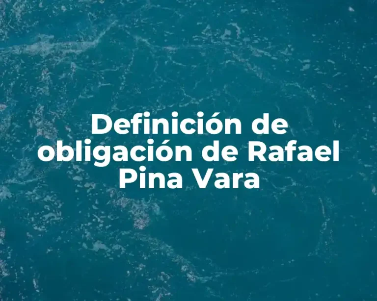 Definición de obligación de Rafael Pina Vara