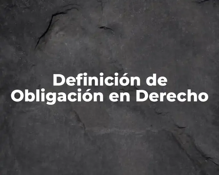 Definición de Obligación en Derecho