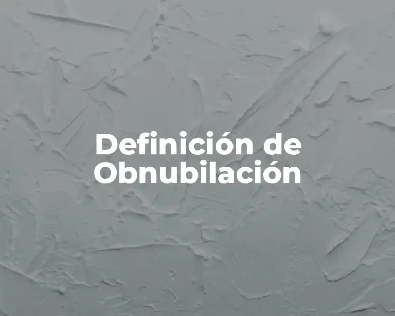Definición de Obnubilación