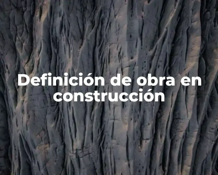 Definición de obra en construcción