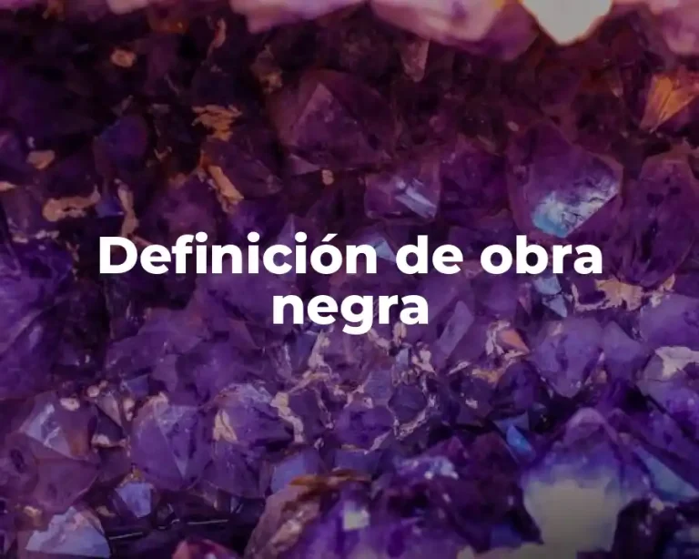Definición de obra negra