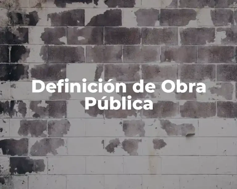 Definición de Obra Pública