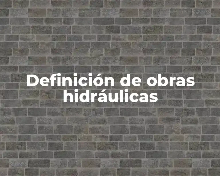 Definición de obras hidráulicas
