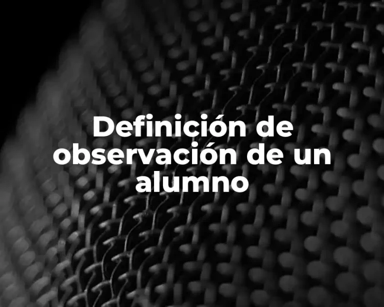 Definición de observación de un alumno