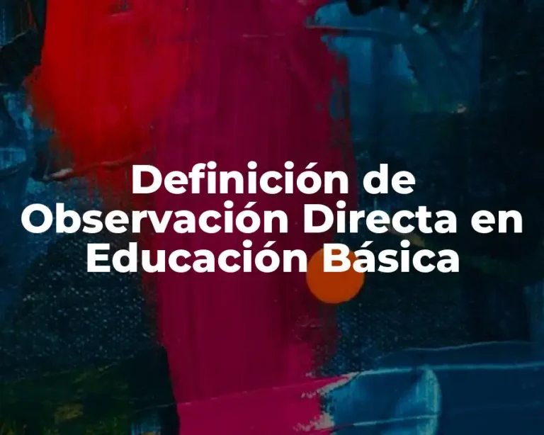 Definición de Observación Directa en Educación Básica