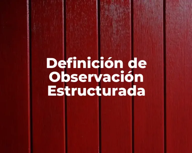 Definición de Observación Estructurada