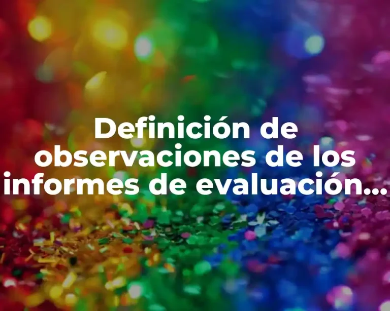 Definición de observaciones de los informes de evaluación de primaria