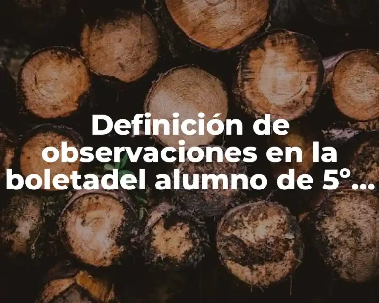 Definición de observaciones en la boletadel alumno de 5º grado