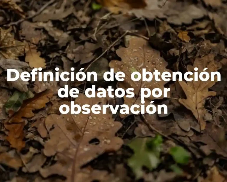 Definición de obtención de datos por observación