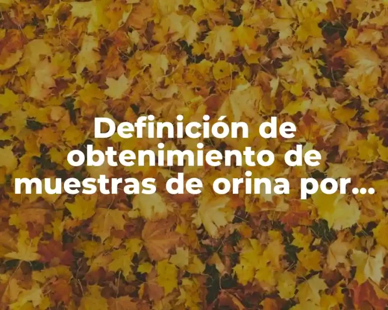 Definición de obtenimiento de muestras de orina por sonda