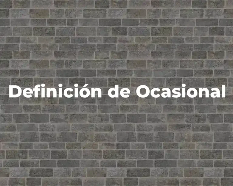Definición de Ocasional