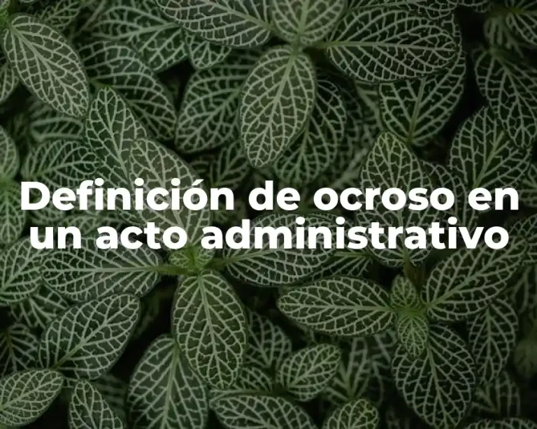 Definición de ocroso en un acto administrativo