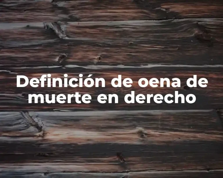 Definición de oena de muerte en derecho