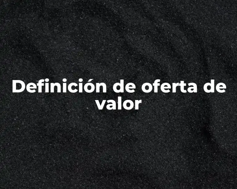 Definición de oferta de valor
