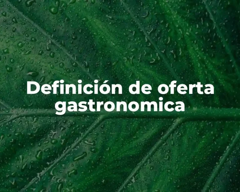 Definición de oferta gastronomica