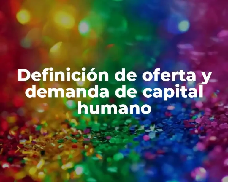 Definición de oferta y demanda de capital humano