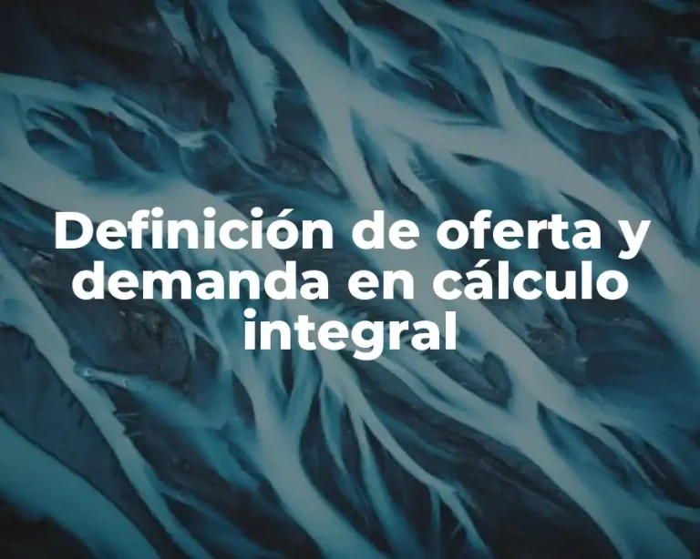 Definición de oferta y demanda en cálculo integral