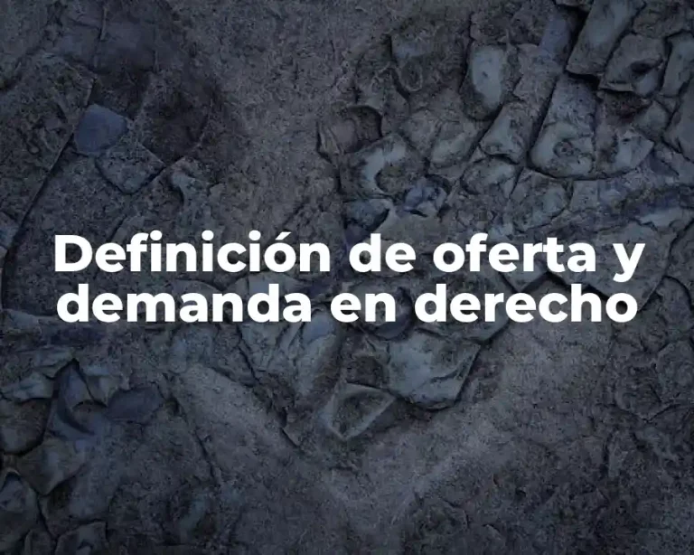 Definición de oferta y demanda en derecho