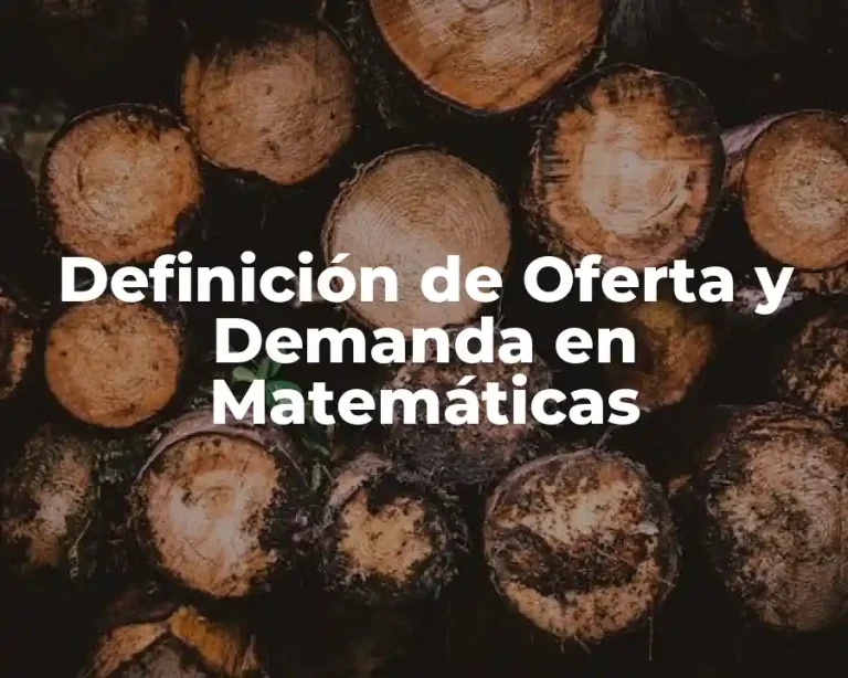 Definición de Oferta y Demanda en Matemáticas