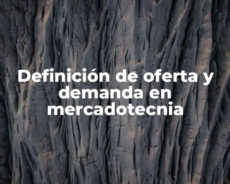 Definición de oferta y demanda en mercadotecnia