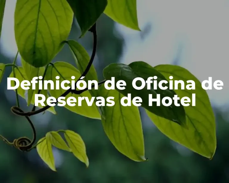 Definición de Oficina de Reservas de Hotel