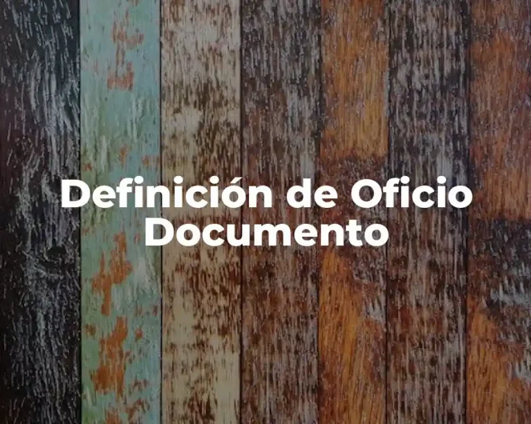 Definición de Oficio Documento