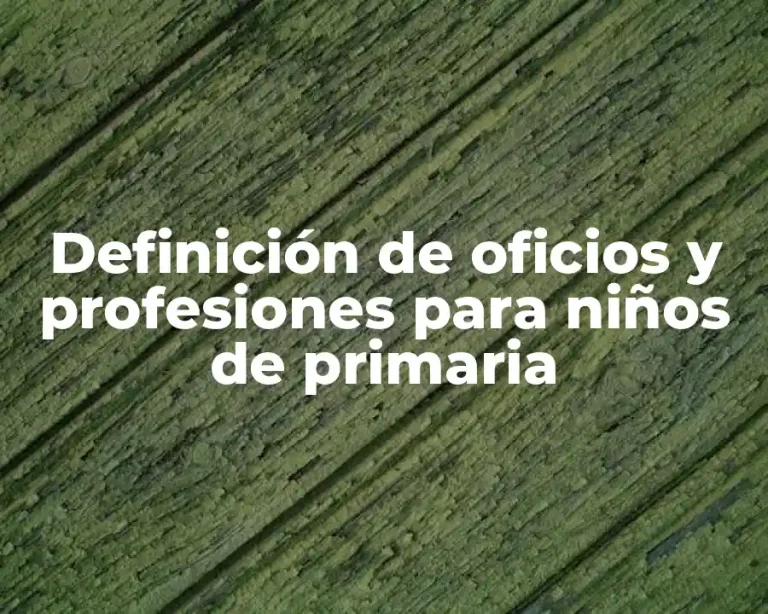 Definición de oficios y profesiones para niños de primaria