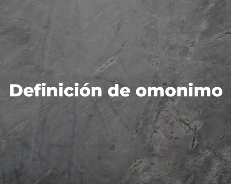 Definición de omonimo