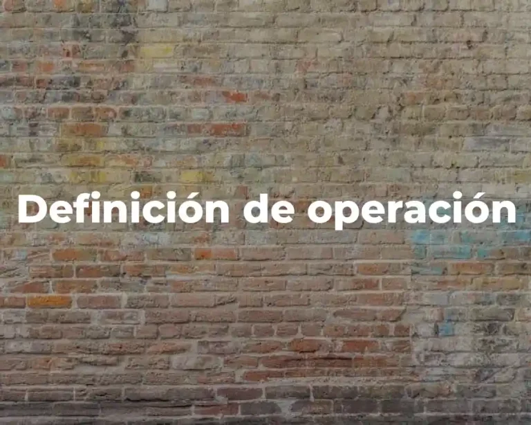 Definición de operación