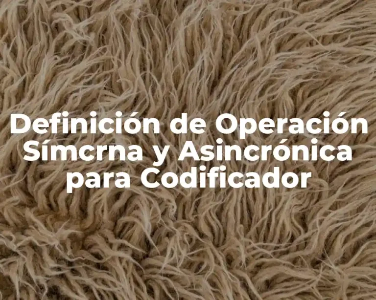 Definición de Operación Símcrna y Asincrónica para Codificador
