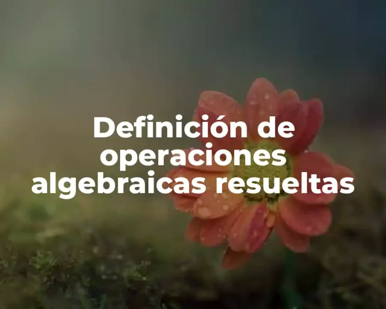 Definición de operaciones algebraicas resueltas