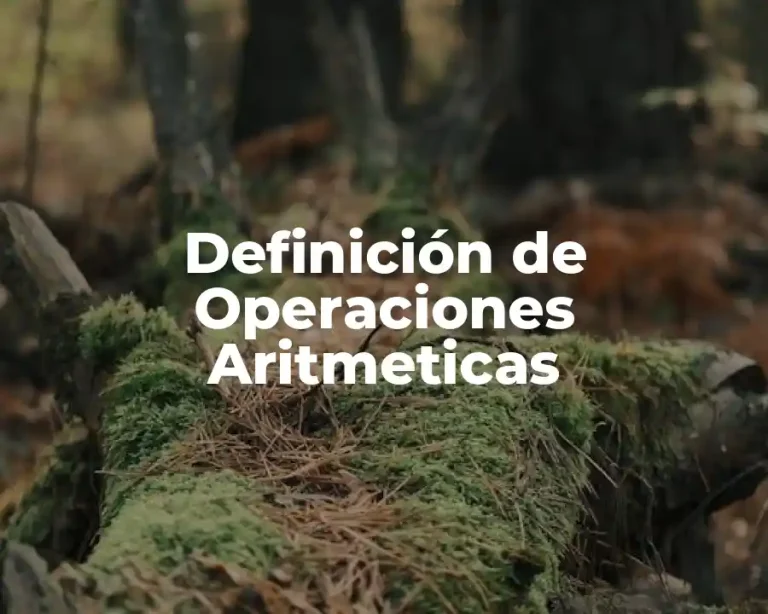 Definición de Operaciones Aritmeticas