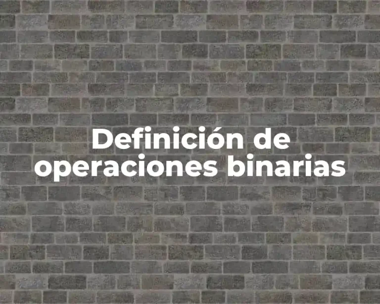 Definición de operaciones binarias