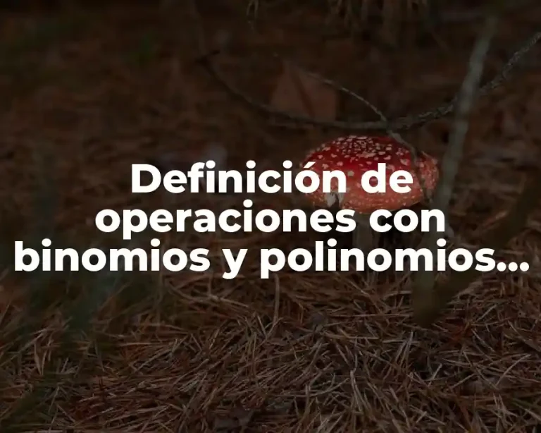 Definición de operaciones con binomios y polinomios con su factorización