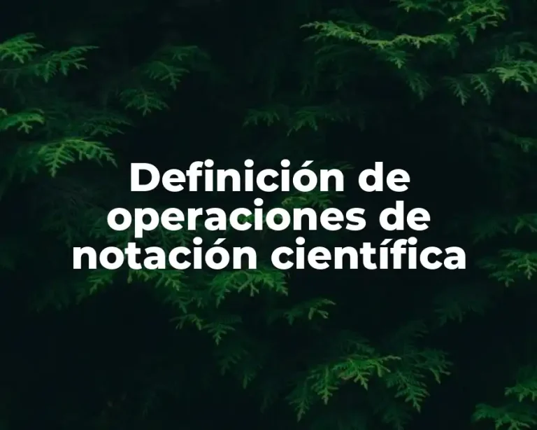 Definición de operaciones de notación científica
