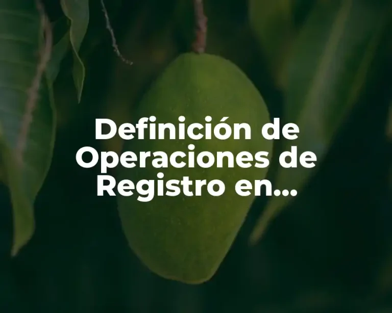 Definición de Operaciones de Registro en Administración