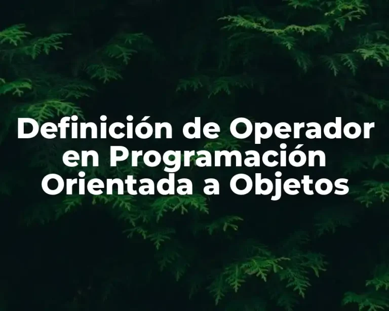 Definición de Operador en Programación Orientada a Objetos