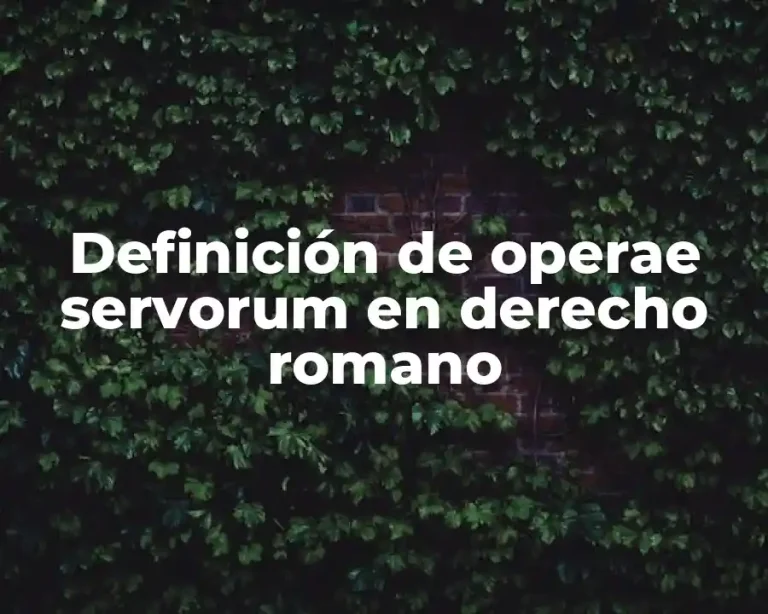 Definición de operae servorum en derecho romano