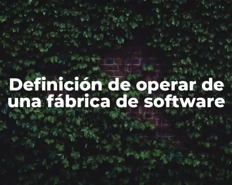 Definición de operar de una fábrica de software